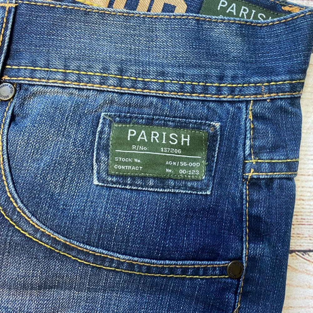 Parish Distressed Men’s Denim Jeans Baggy Size 38 NWOT - Picture 4 of 9